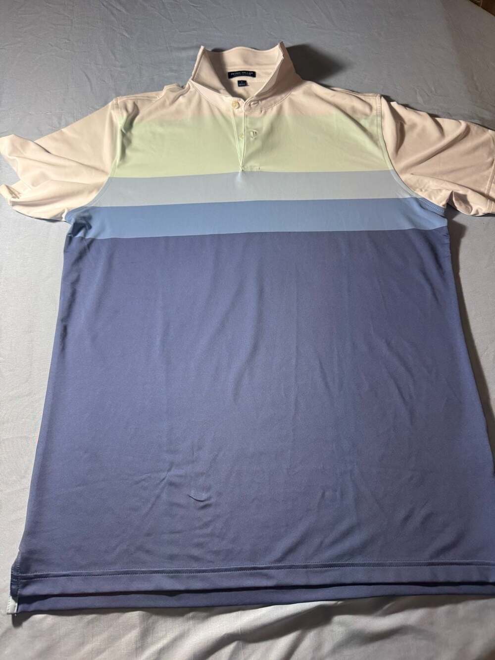 Peter Millar Men's Colorblock Polo Shirt, Size L, 92% Polyester 8% Spandex